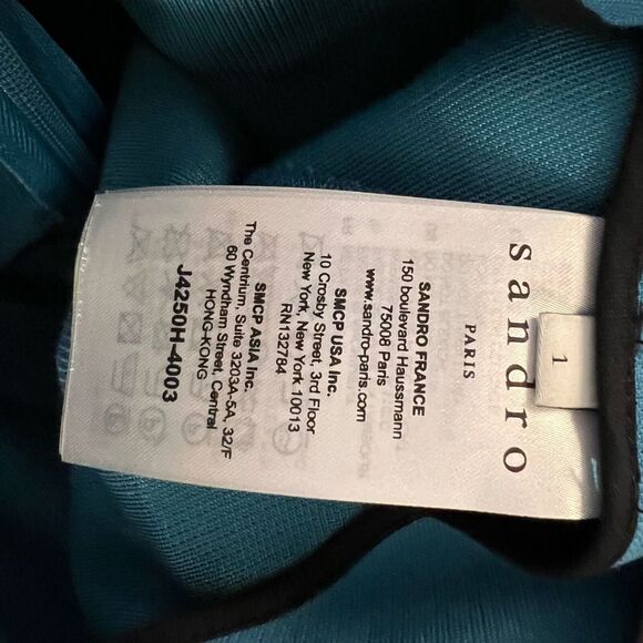 Sandro Size Small / 1 Oro Ruffled A-line Mini Skirt In Solid Blue - Picture 7 of 10